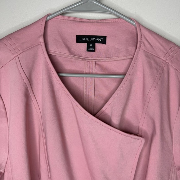 Lane Bryant Pink Moto-Style Jacket with Ruffle Detail Size 18 - Picture 2 of 12